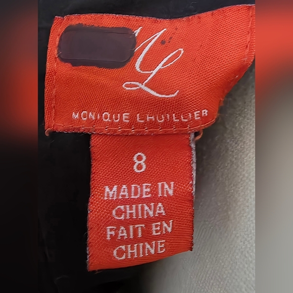 Monique Lhuillier Black Long Sleeve Shadow Gown - Picture 7 of 7